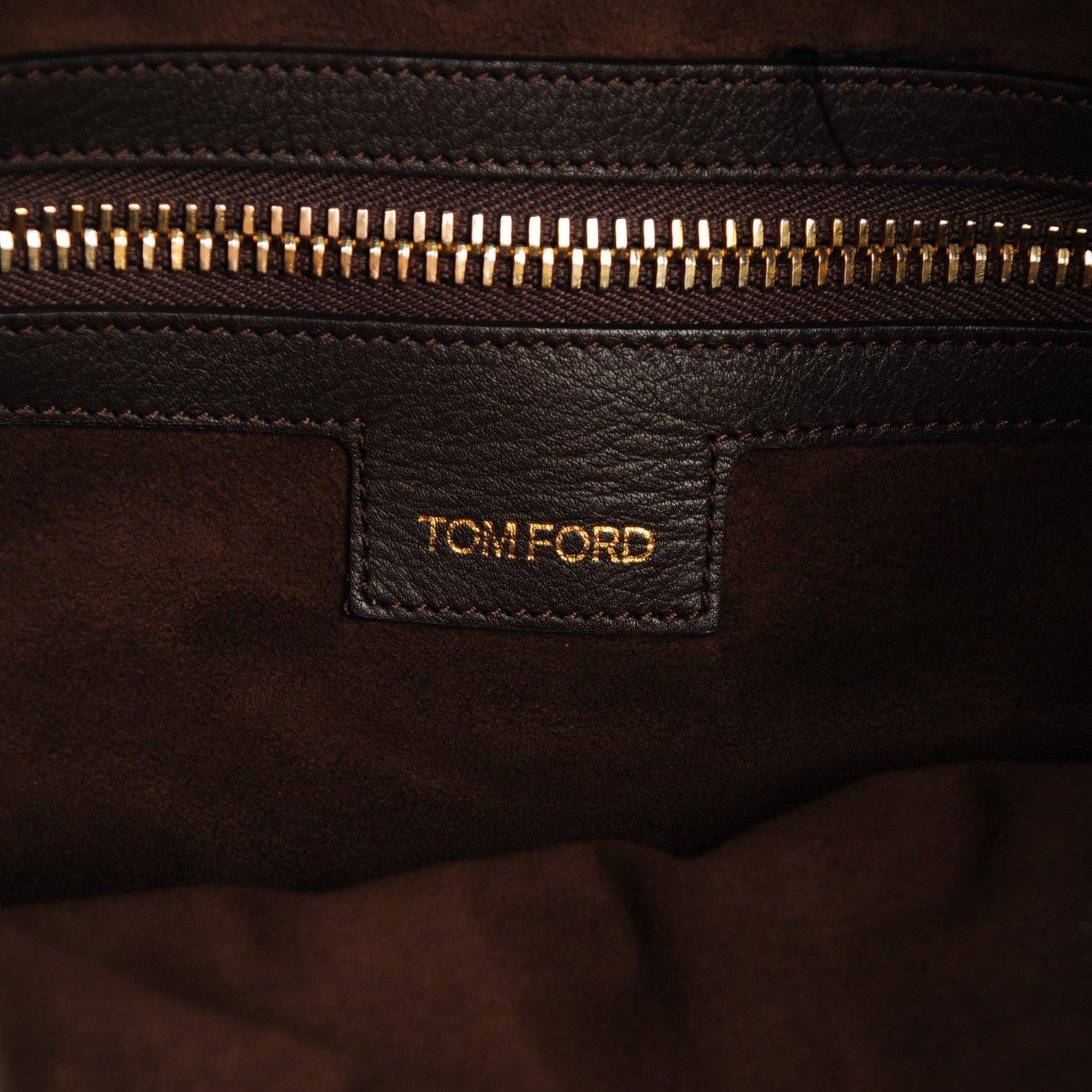 Tom Ford Calfskin Zipper Strap Hobo Brown 6 of 8