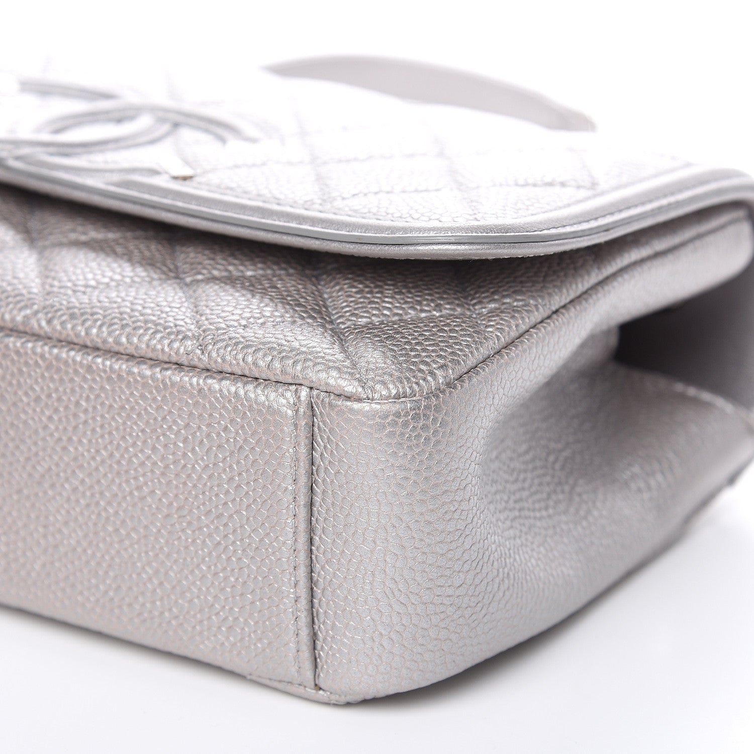 Chanel Metallic Caviar Quilted Small CC Filigree Flap Silver 9 of 14