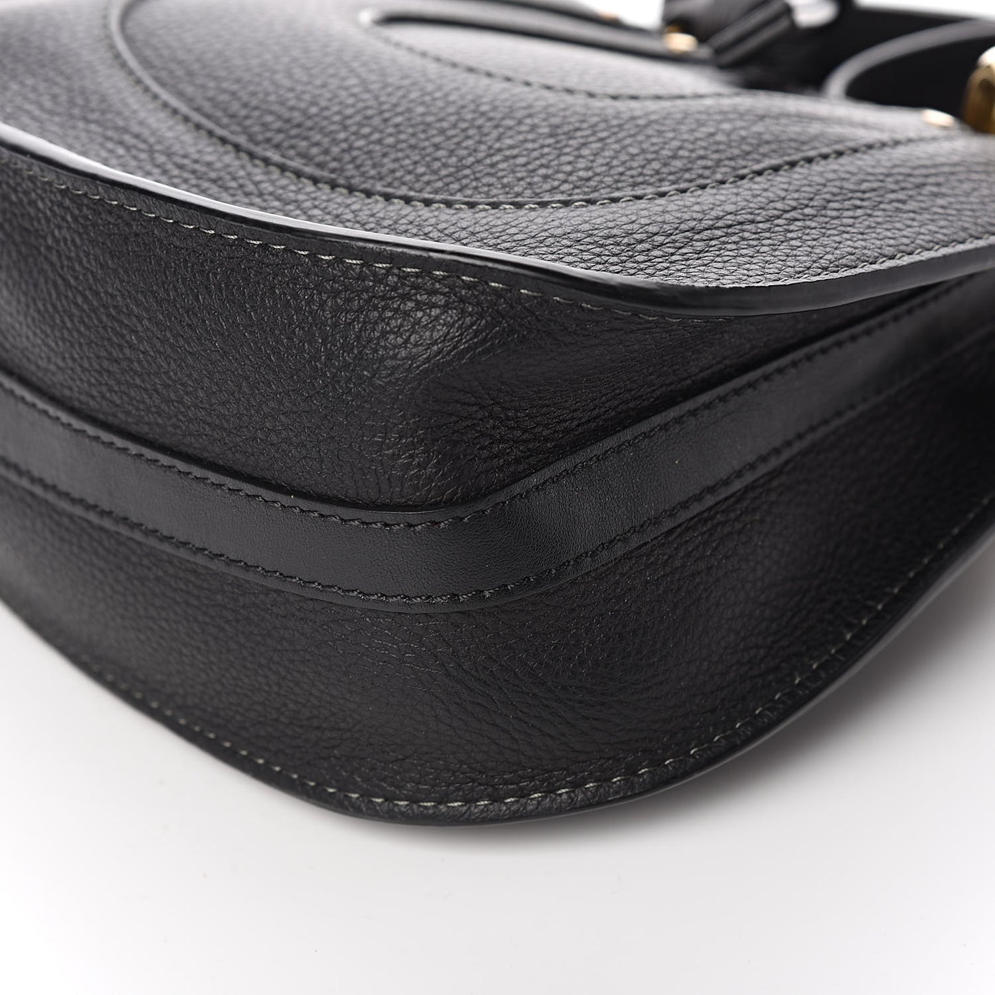Grained Calfskin Nano Hayley Hobo Black