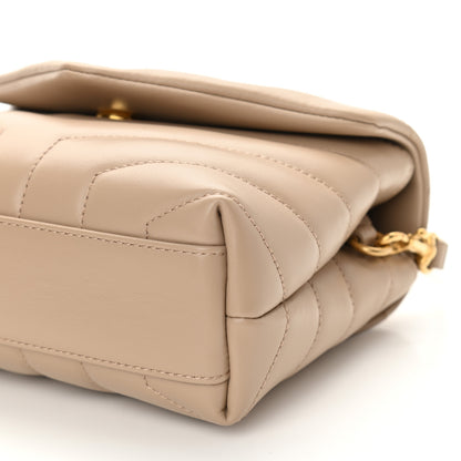 Saint Laurent Calfskin Y Quilted Monogram Toy Loulou Crossbody Bag Dark Beige 8 of 8