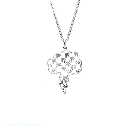 Gucci Sterling Silver Ghost Cloud Pendant Necklace 4 of 7