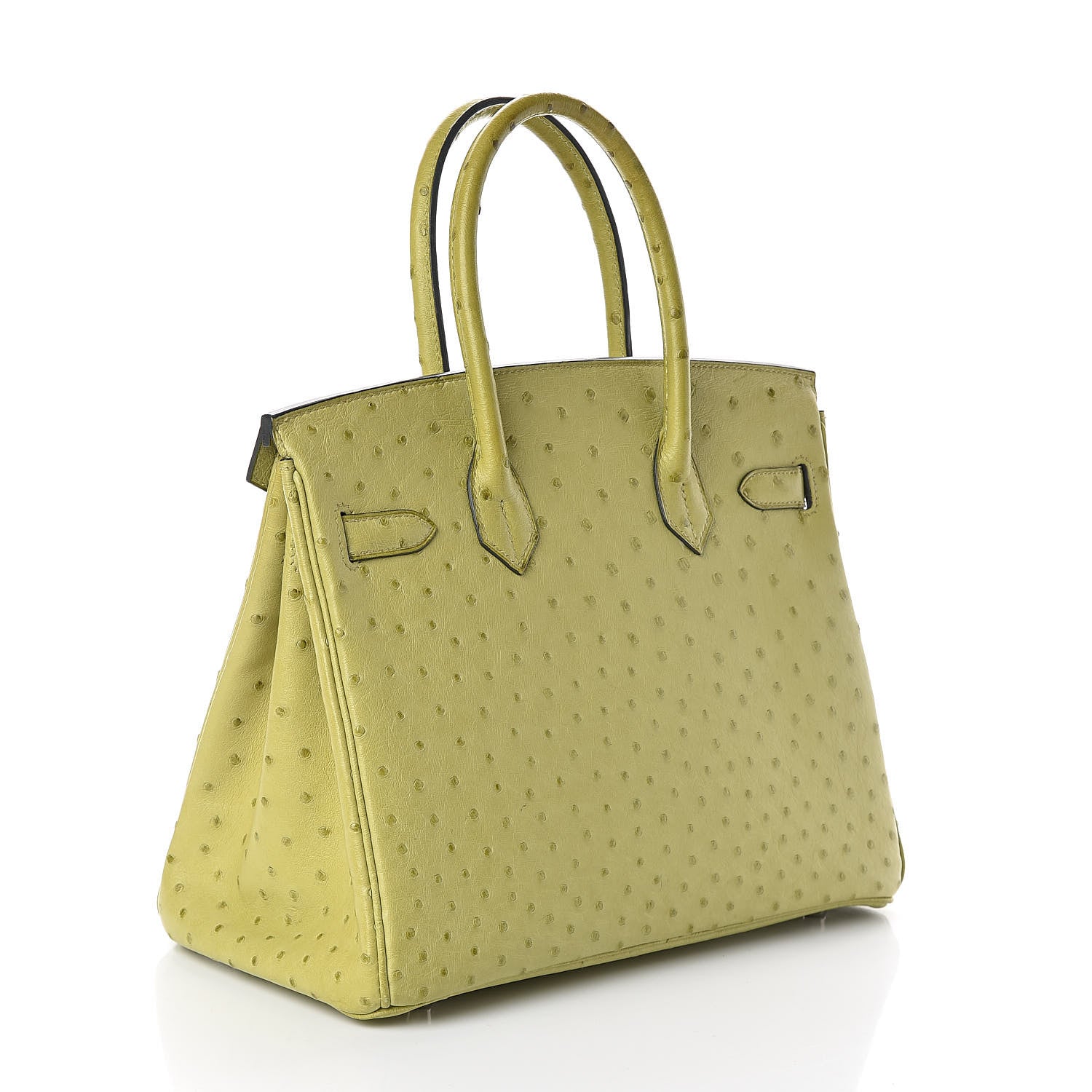 Hermes Ostrich Birkin 30 Vert Anis 3 of 29