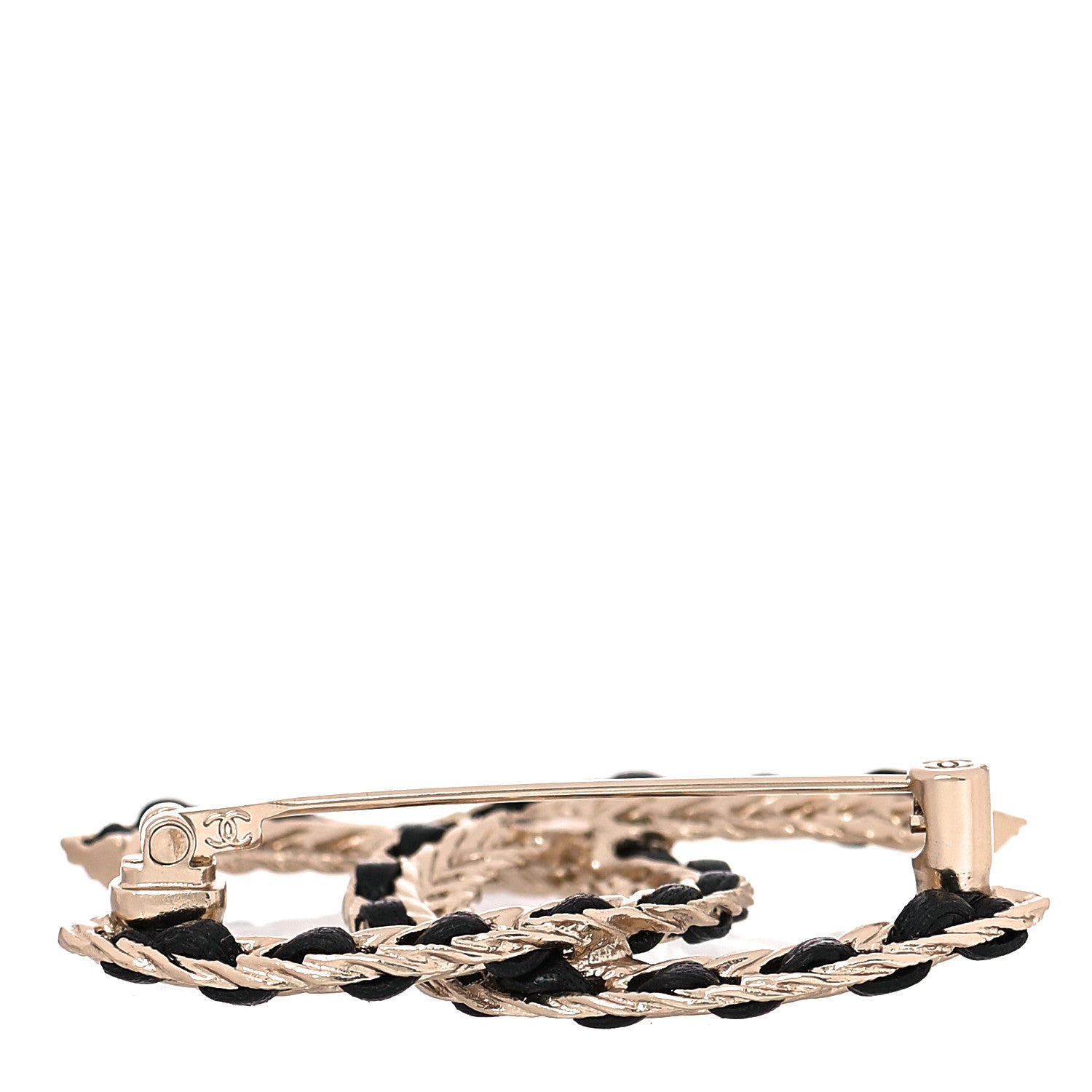 Chanel Lambskin Chain CC Brooch Black Gold 3 of 5