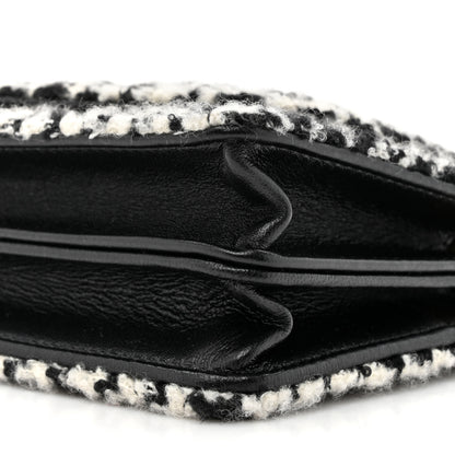 Chanel Tweed Houndstooth Quilted Phone Holder Flap White Black 9 of 11