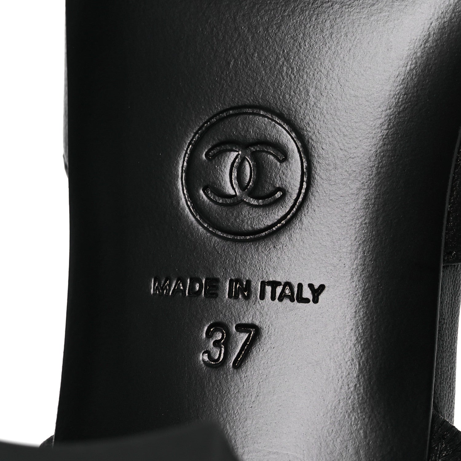 Chanel Lambskin Cap Toe CC Slingback Sandals 37 Black Dark Grey 8 of 11