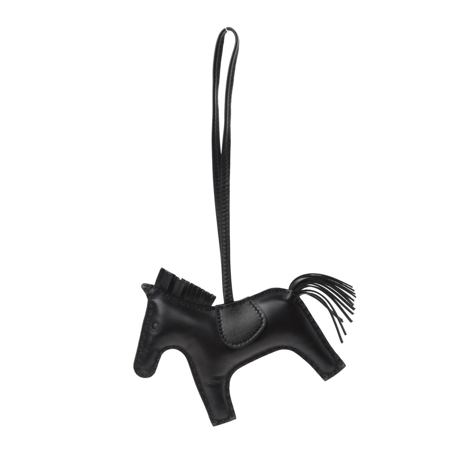 Milo Lambskin Grigri Rodeo Horse Bag Charm GM So Black