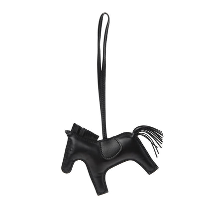 Hermes Milo Lambskin Grigri Rodeo Horse Bag Charm GM So Black 1 of 4