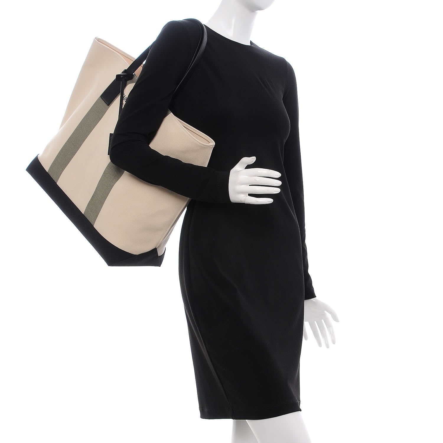 Saint Laurent Canvas Beach Shopping East West Tote Ecru 2 of 9