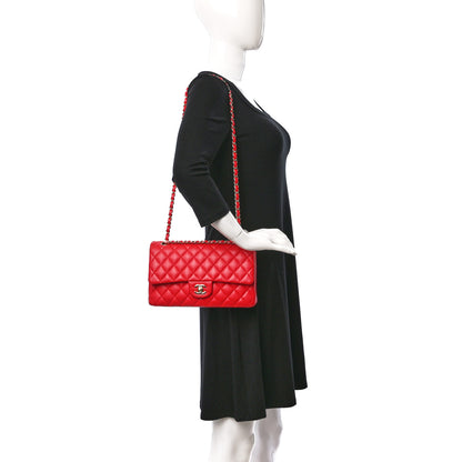Chanel Caviar Quilted Medium Double Flap Red 2 of 9