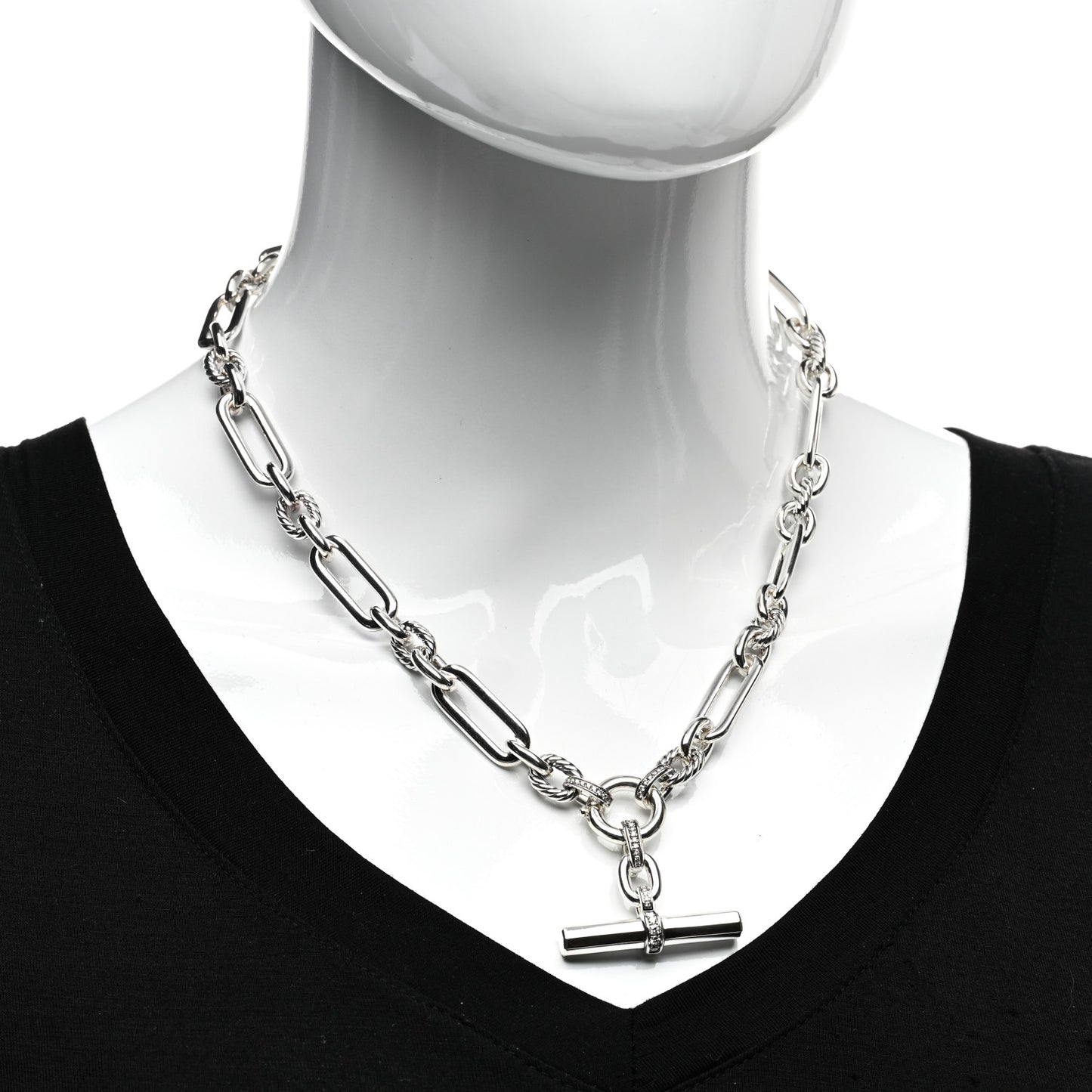 Sterling Silver Diamond Lexington Chain Necklace