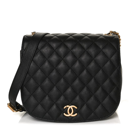 Chanel Grained Calfskin Quilted Messenger Flap Black 1 of 10