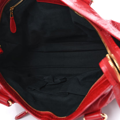 Balenciaga Agneau Giant 12 Gold Hardware City Rouge Lipstick 5 of 9