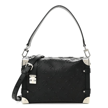 Louis Vuitton Calfskin Debossed Monogram Side Trunk Black 1 of 9