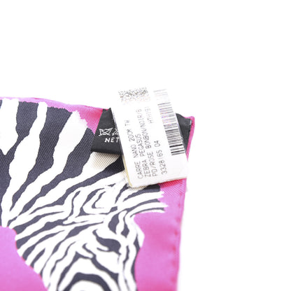 Hermes Silk Carre Zebra Pegasus Nano Scarf 20 Rose Bonbon Black White 3 of 3
