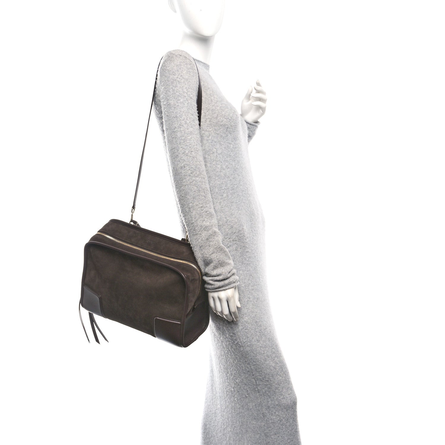 Loewe Suede Calfskin Large Amazona 180 Dark Chestnut 2 of 11