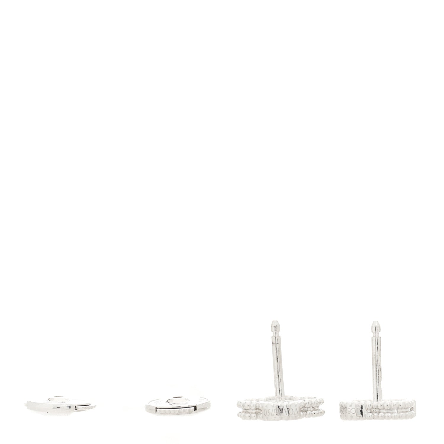 Van Cleef & Arpels 18K White Gold Diamond Sweet Alhambra Earrings 3 of 5