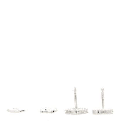 Van Cleef & Arpels 18K White Gold Diamond Sweet Alhambra Earrings 3 of 5