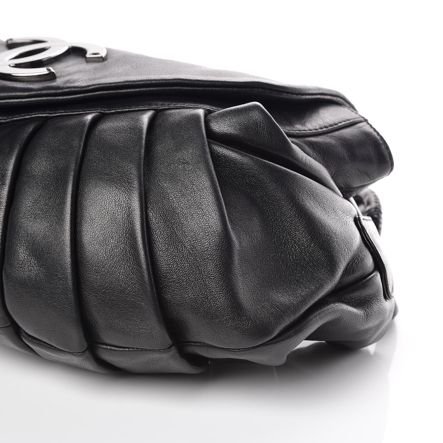 Chanel Lambskin Pleated CC Shoulder Bag Black 7 of 10