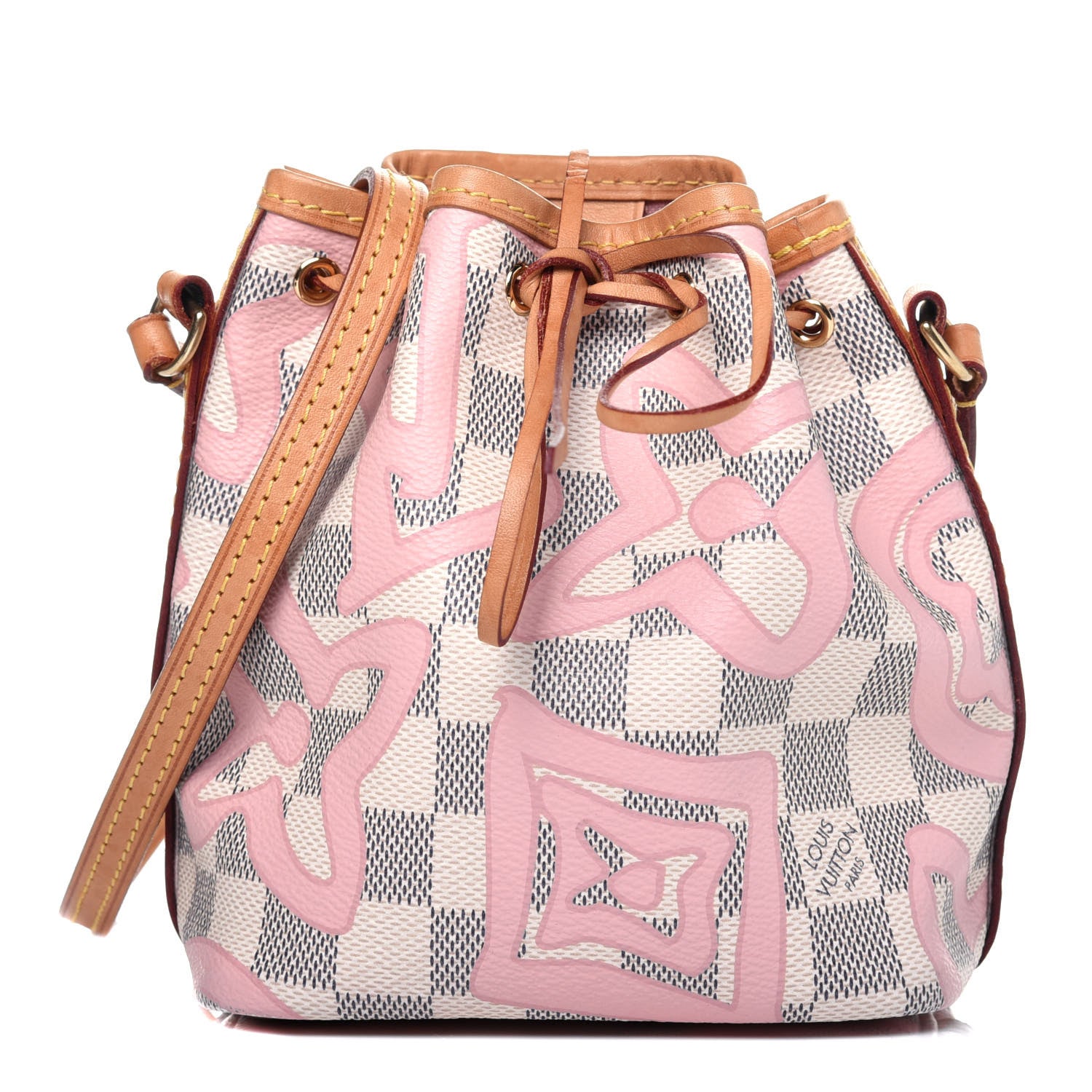 Louis Vuitton Damier Azur Tahitienne Nano Noe Rose Ballerine 1 of 15