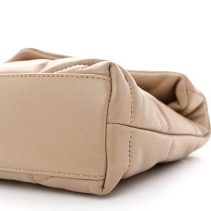 Saint Laurent Lambskin Quilted Toy Loulou Puffer Monogram Chain Satchel Dark Beige 10 of 10