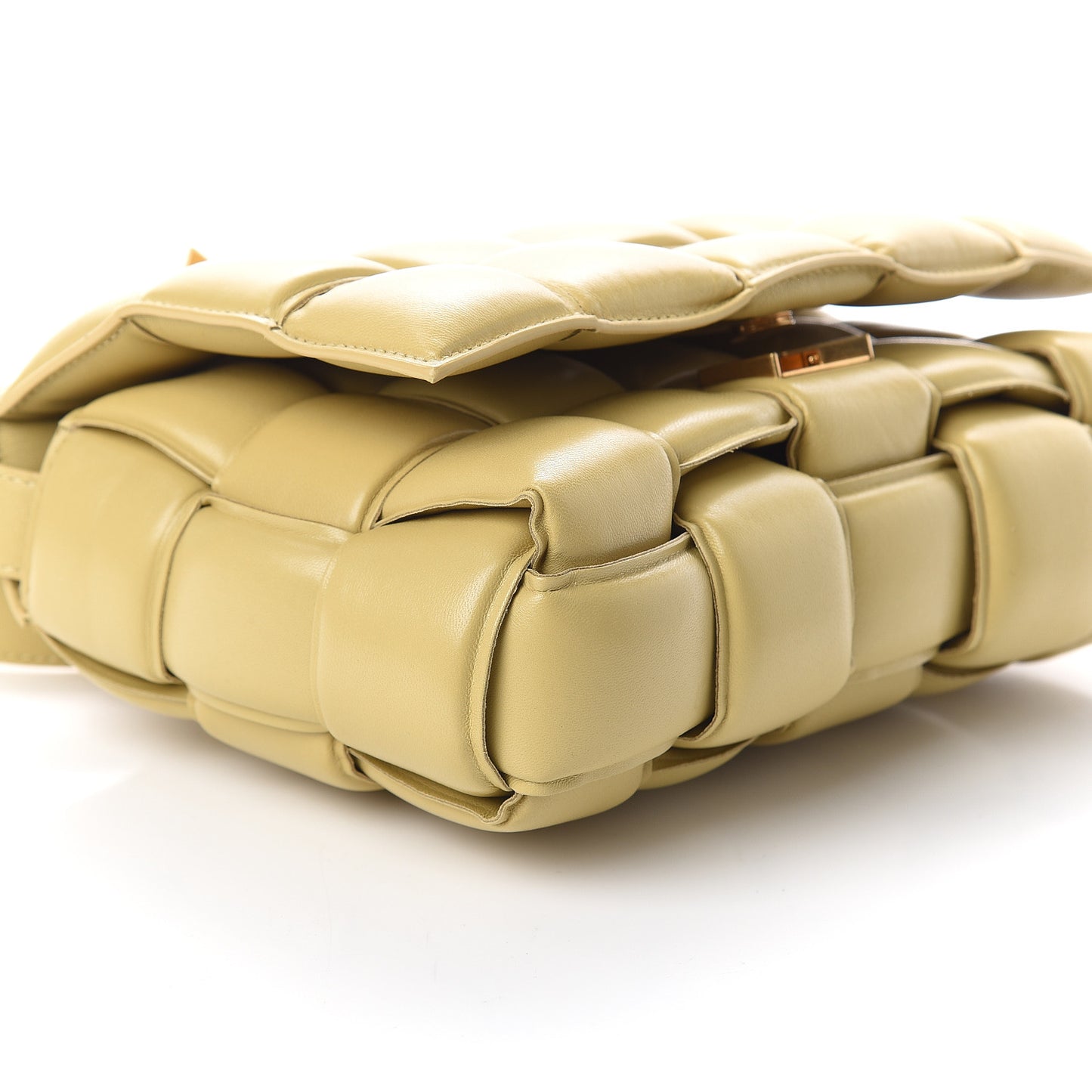 Nappa Maxi Intreccio Padded Cassette Crossbody Bag Tapioca