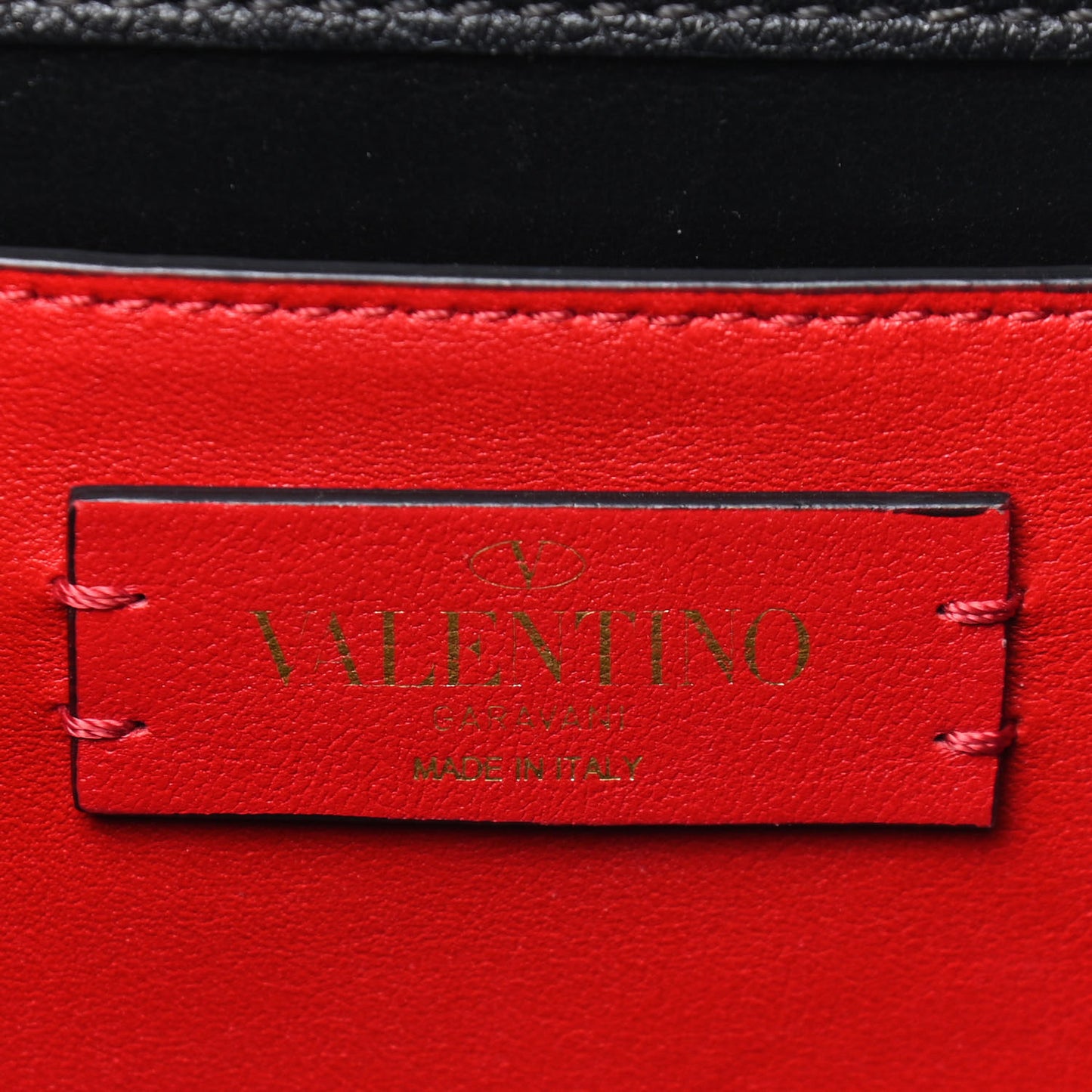 Grainy Calfskin Small VSling Shoulder Bag Black