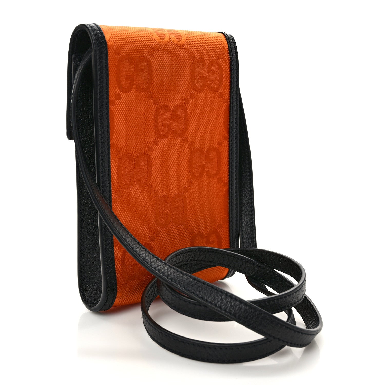 Gucci Econyl Nylon Monogram Off The Grid Crossbody Bag Carrot Orange Black 3 of 7