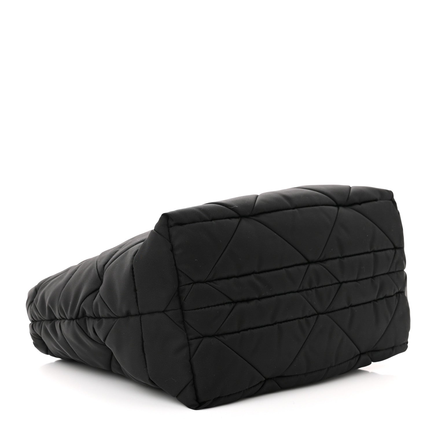 Prada Re-Nylon Nappa Triangle Quilted Padded Small Double Handled Zip Tote Black 4 of 11