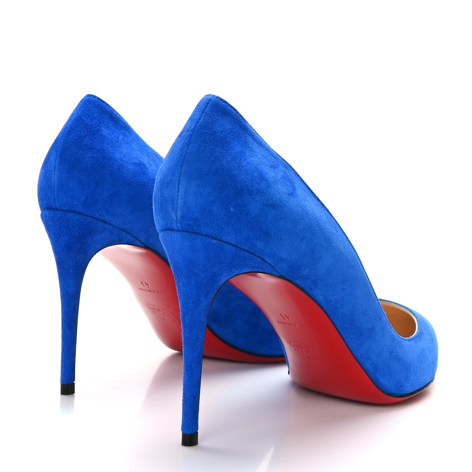 Christian Louboutin Suede Pailette Pigalle Follies 85 Pumps Cyclades 41 4 of 8