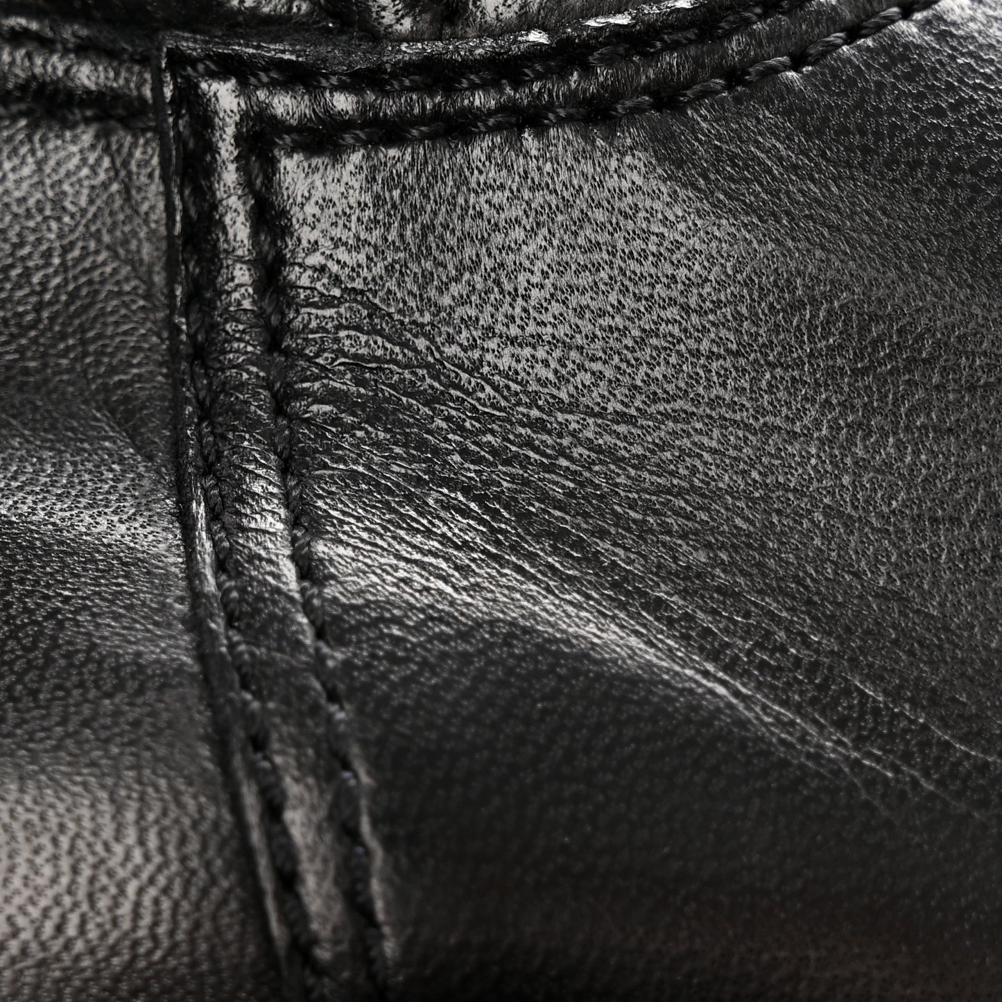 Calfskin Cannage Tall Riding Boots 38.5 Black
