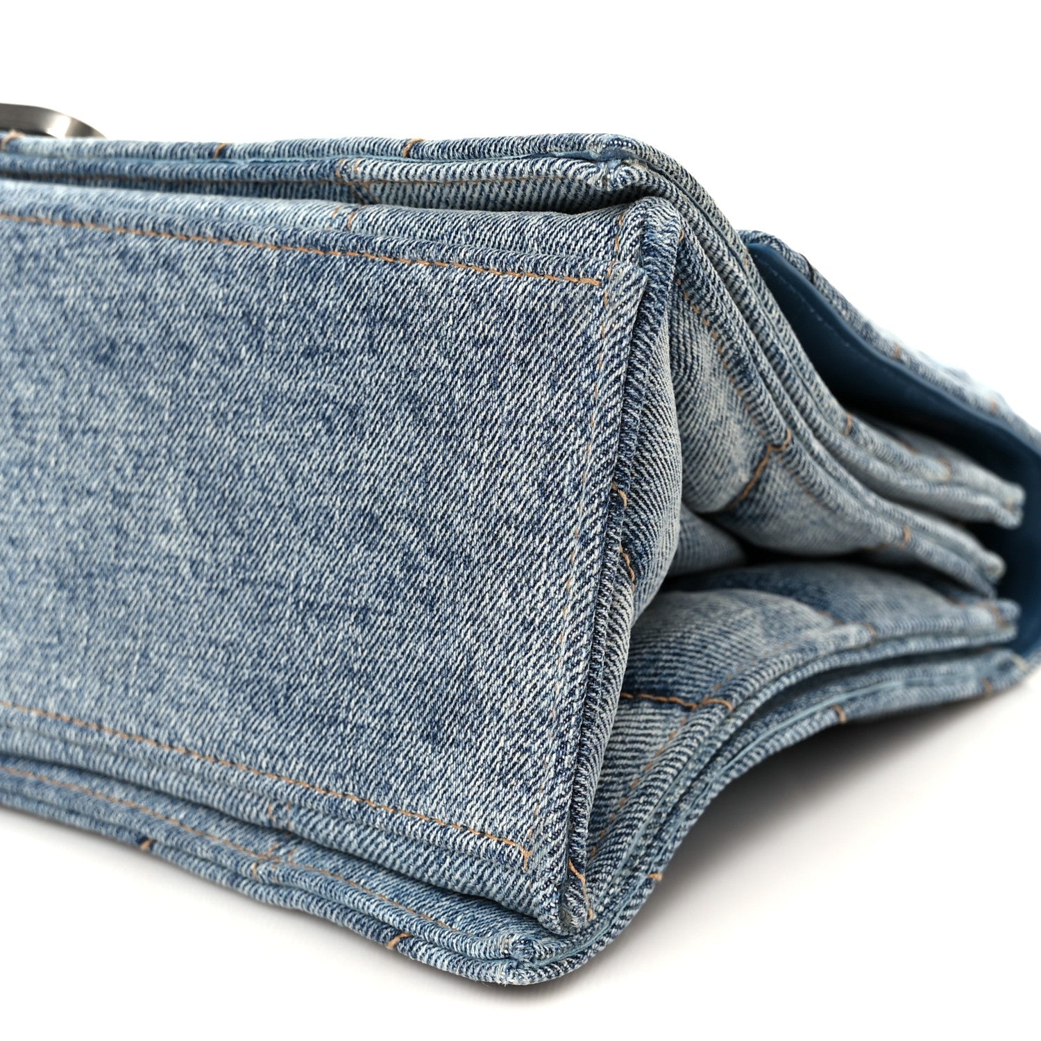Balenciaga Washed Denim Quilted Medium Crush Chain Bag Denim Blue 10 of 10