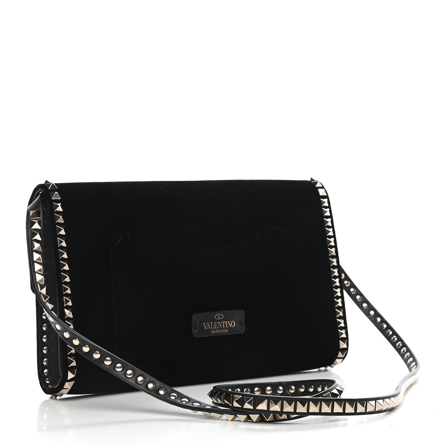 Valentino Garavani Velvet Rockstud No Limit Shoulder Bag Black 3 of 9
