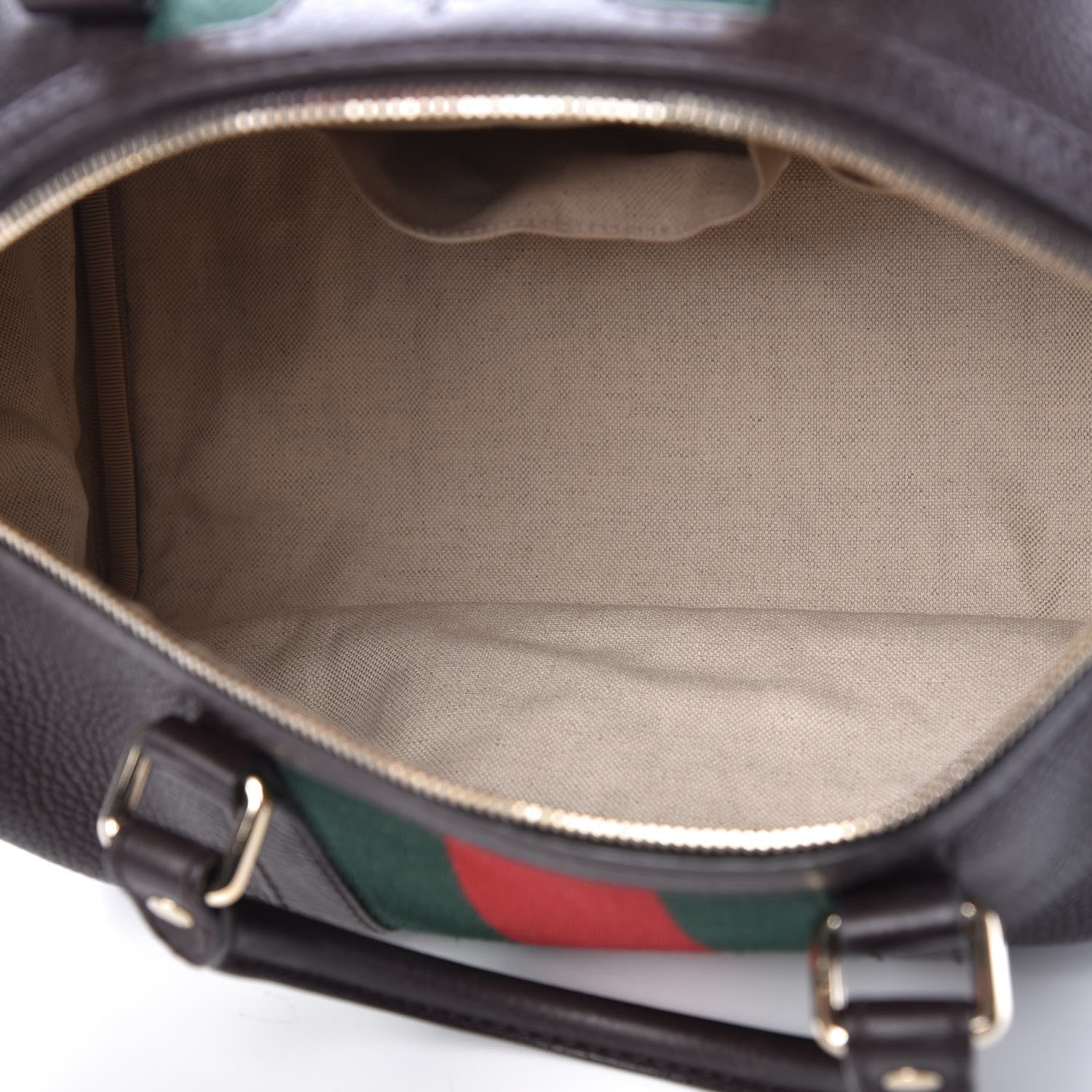 Gucci Calfskin Vintage Web Medium Boston Dark Brown 5 of 11