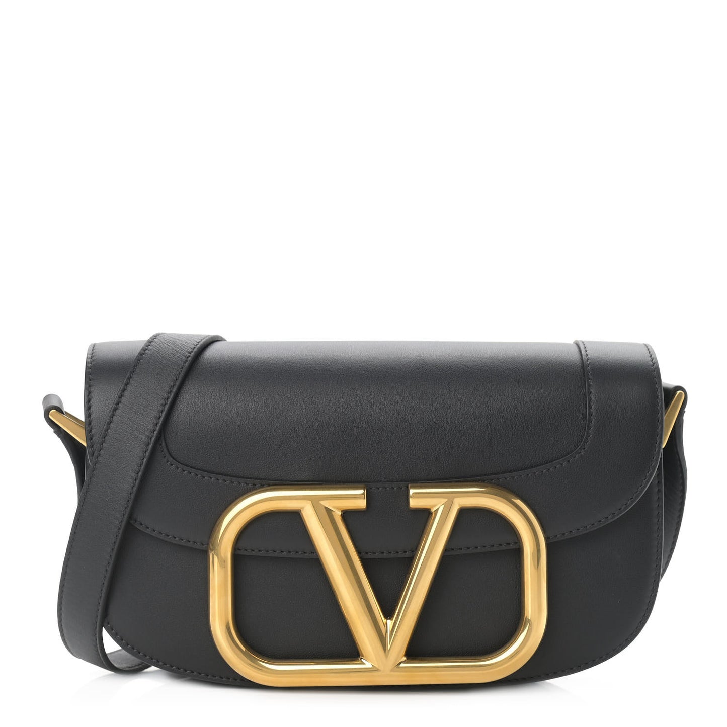 Smooth Calfskin Supervee Shoulder Bag Black
