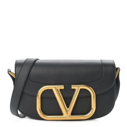 Valentino Garavani Smooth Calfskin Supervee Shoulder Bag Black 1 of 10