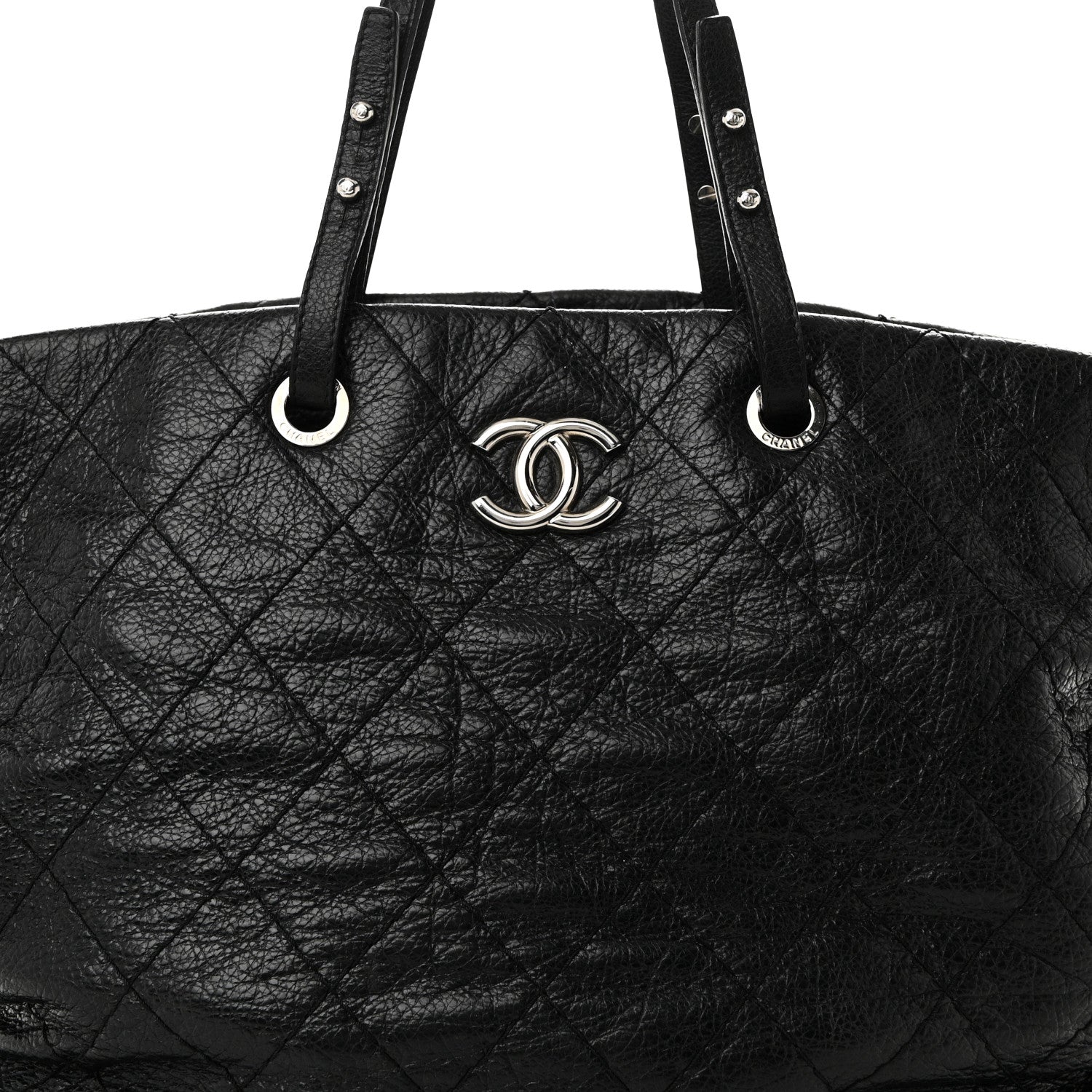 Chanel Glazed Calfskin Large On The Road Tote Black 8 of 10