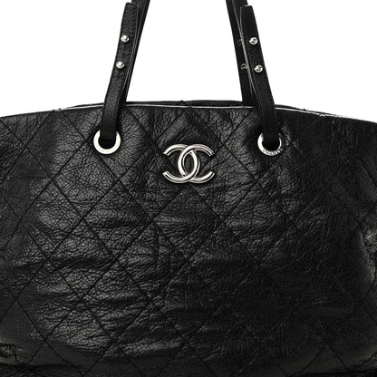 Chanel Glazed Calfskin Large On The Road Tote Black 8 of 10