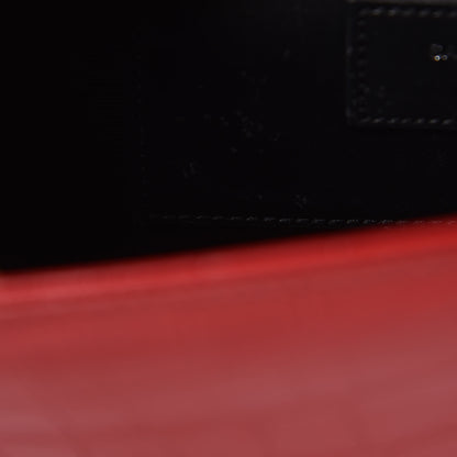 Saint Laurent Calfskin Crocodile Embossed Medium Classic Monogram Kate Tassel Satchel Red 8 of 10