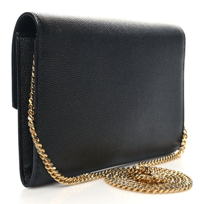 Saint Laurent Grain de Poudre Uptown Chain Wallet Black 4 of 11