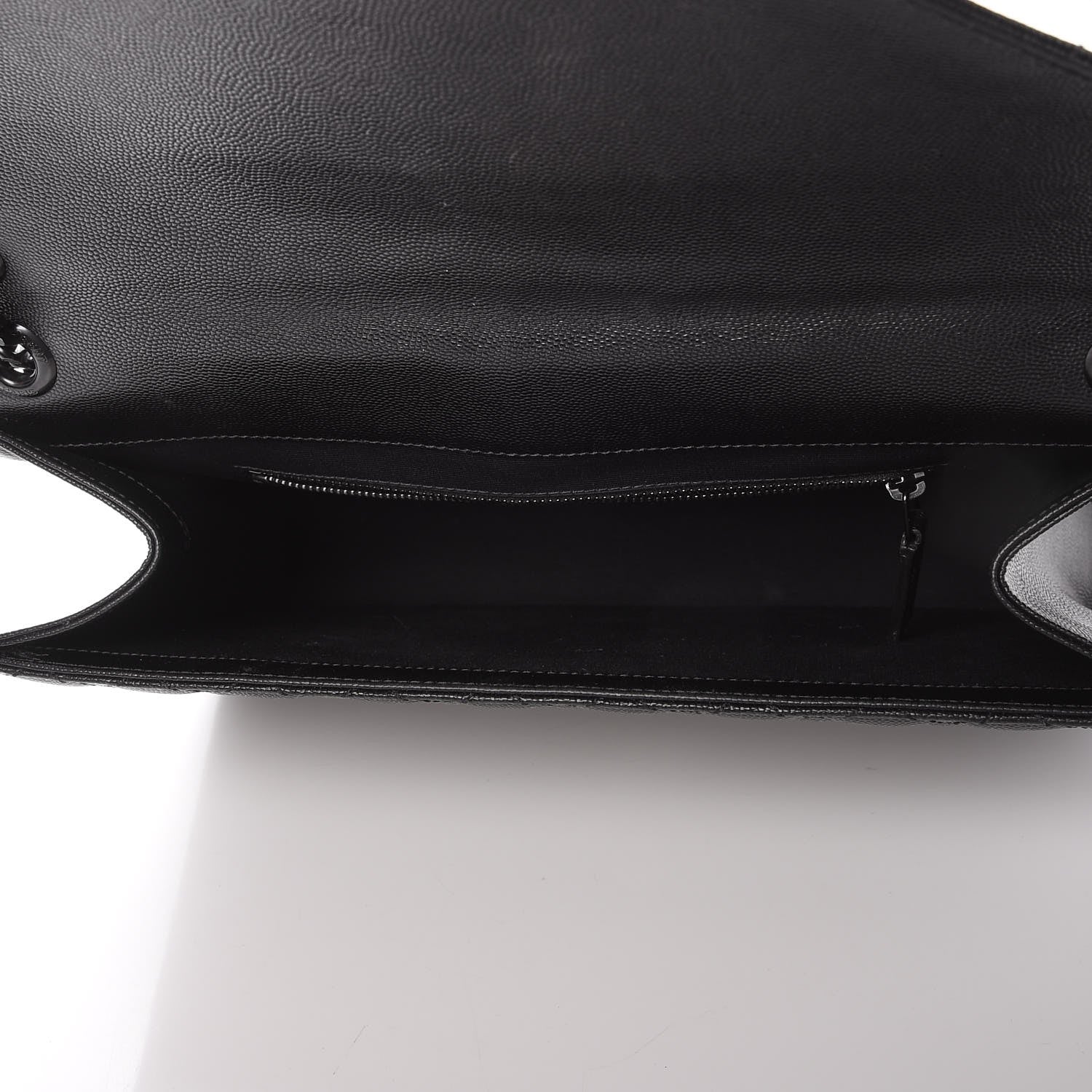 Saint Laurent Grain De Poudre Textured Mixed Matelasse Large Triquilt Monogram Monochrome Satchel Black 5 of 11