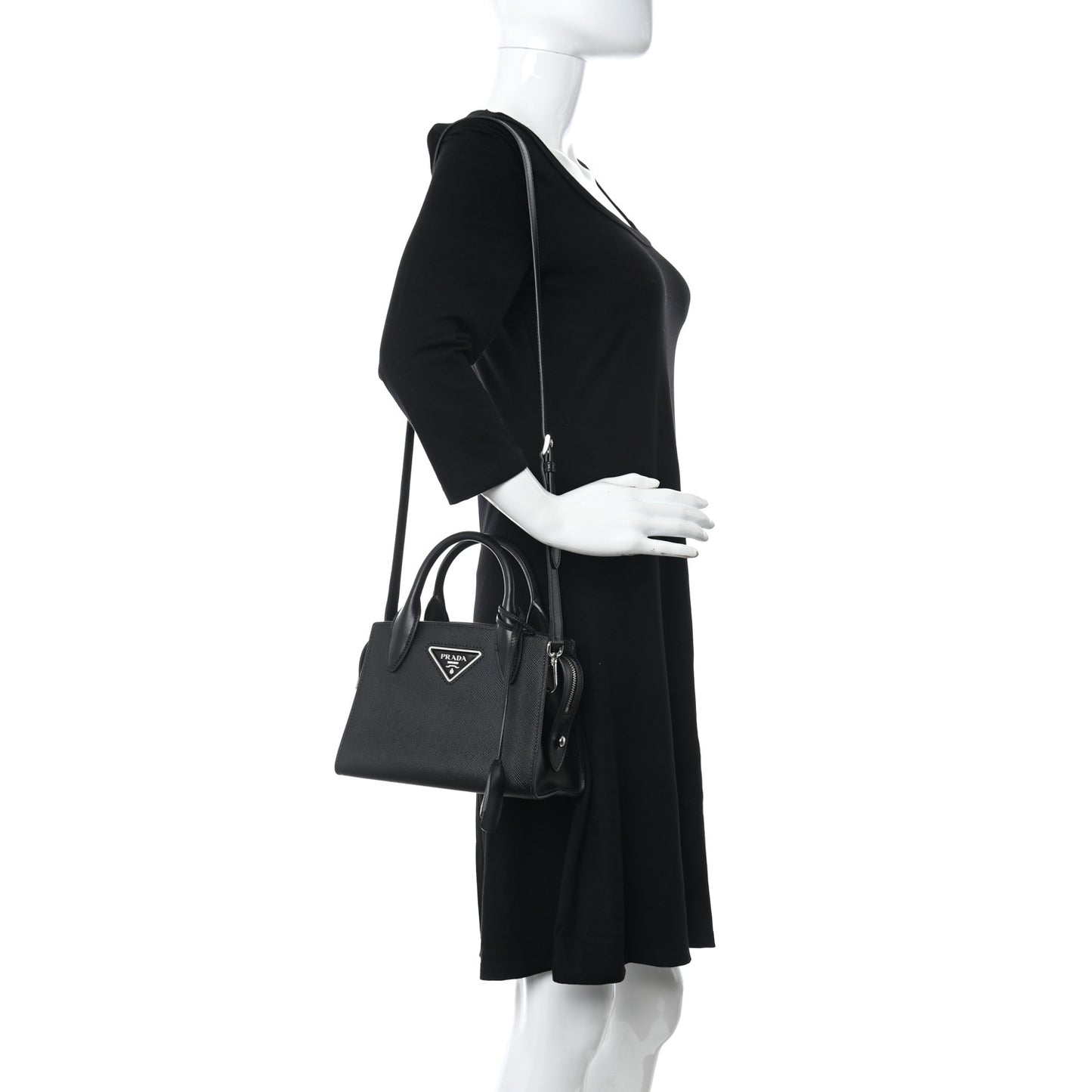 Saffiano Cuir Calfskin Small Kristen Black