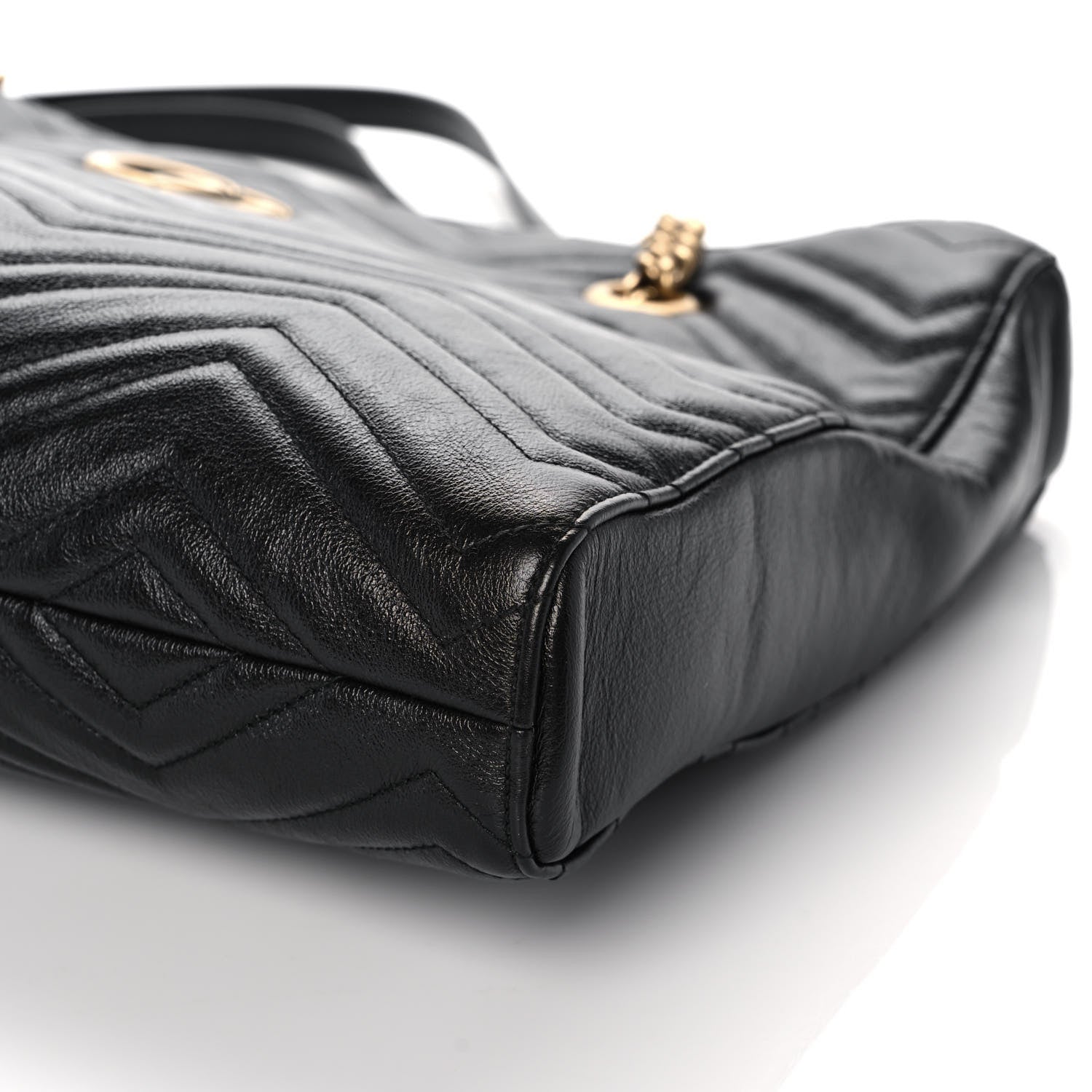 Gucci Vintage Calfskin Matelasse Medium GG Marmont Slim Tote Black 10 of 11