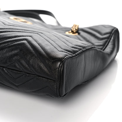Gucci Vintage Calfskin Matelasse Medium GG Marmont Slim Tote Black 10 of 11
