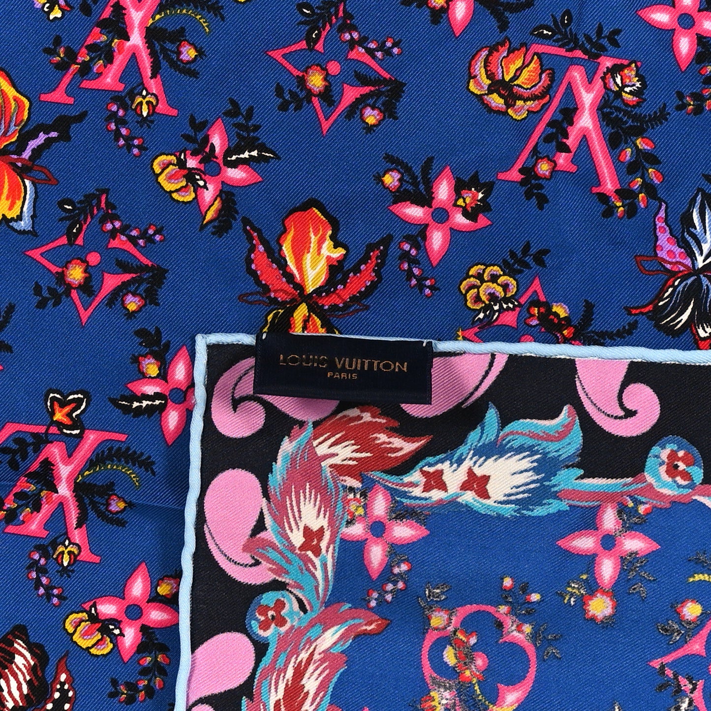 Silk Monogram Rendez-vous Square Scarf Turquoise