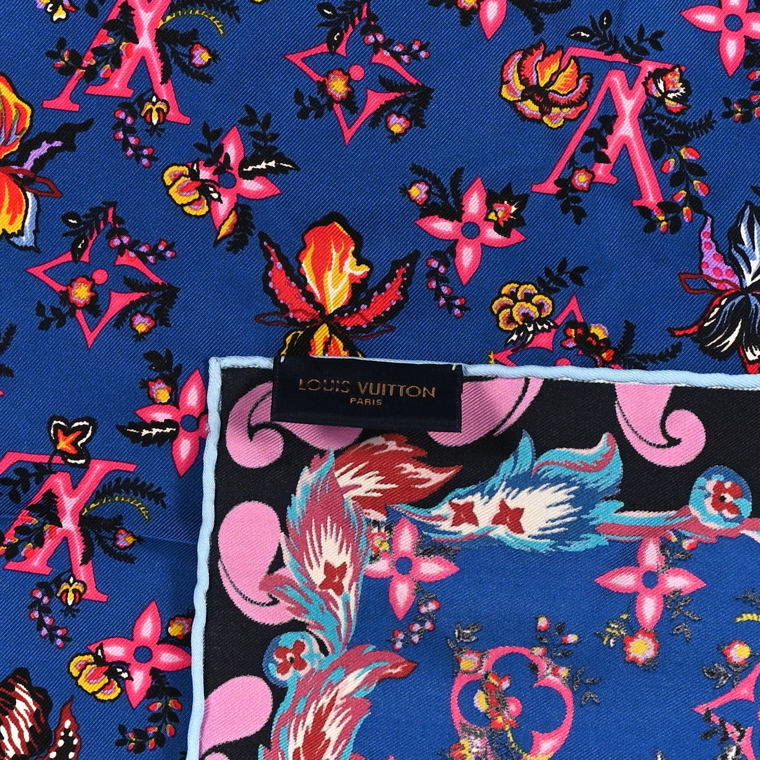 Louis Vuitton Silk Monogram Rendez-vous Square Scarf Turquoise 2 of 3