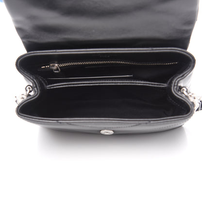 Saint Laurent Calfskin Y Quilted Monogram Toy Loulou Crossbody Bag Black 4 of 10