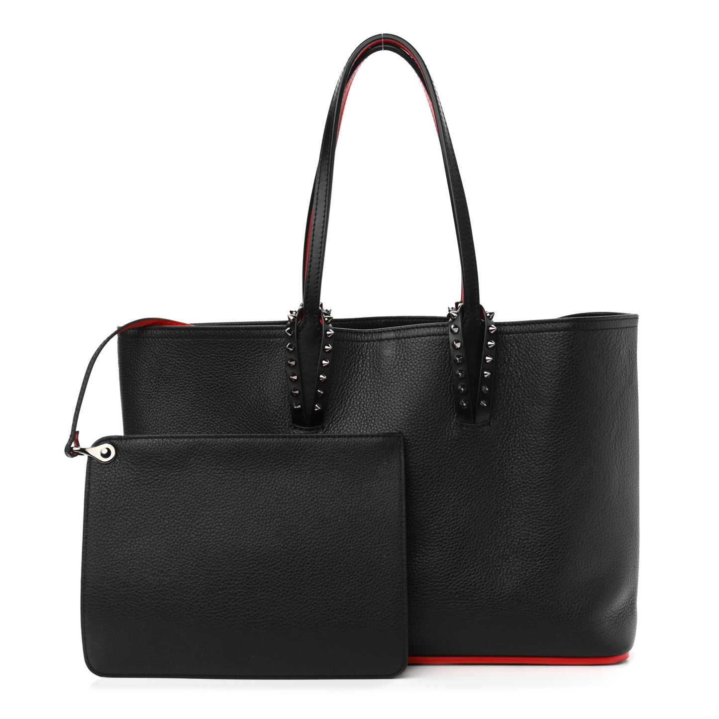 Calfskin Spikes Small East West Cabata Tote Black