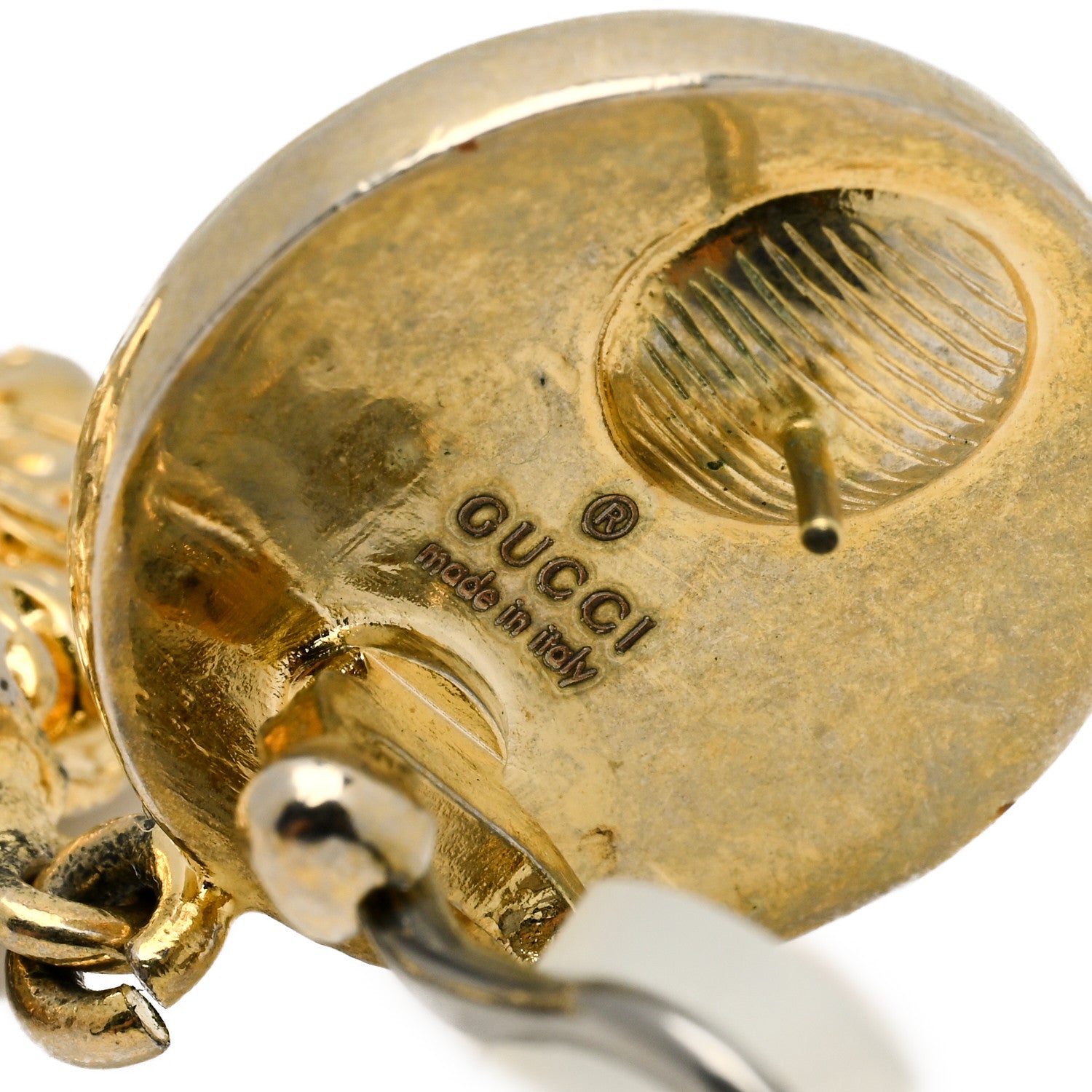 Gucci Interlocking GG Lionhead Earrings Gold 4 of 4