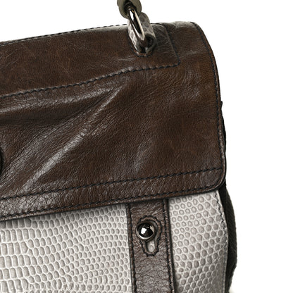 Saint Laurent Calfskin Lizard Embossed Medium Muse Two Brown 18 of 36