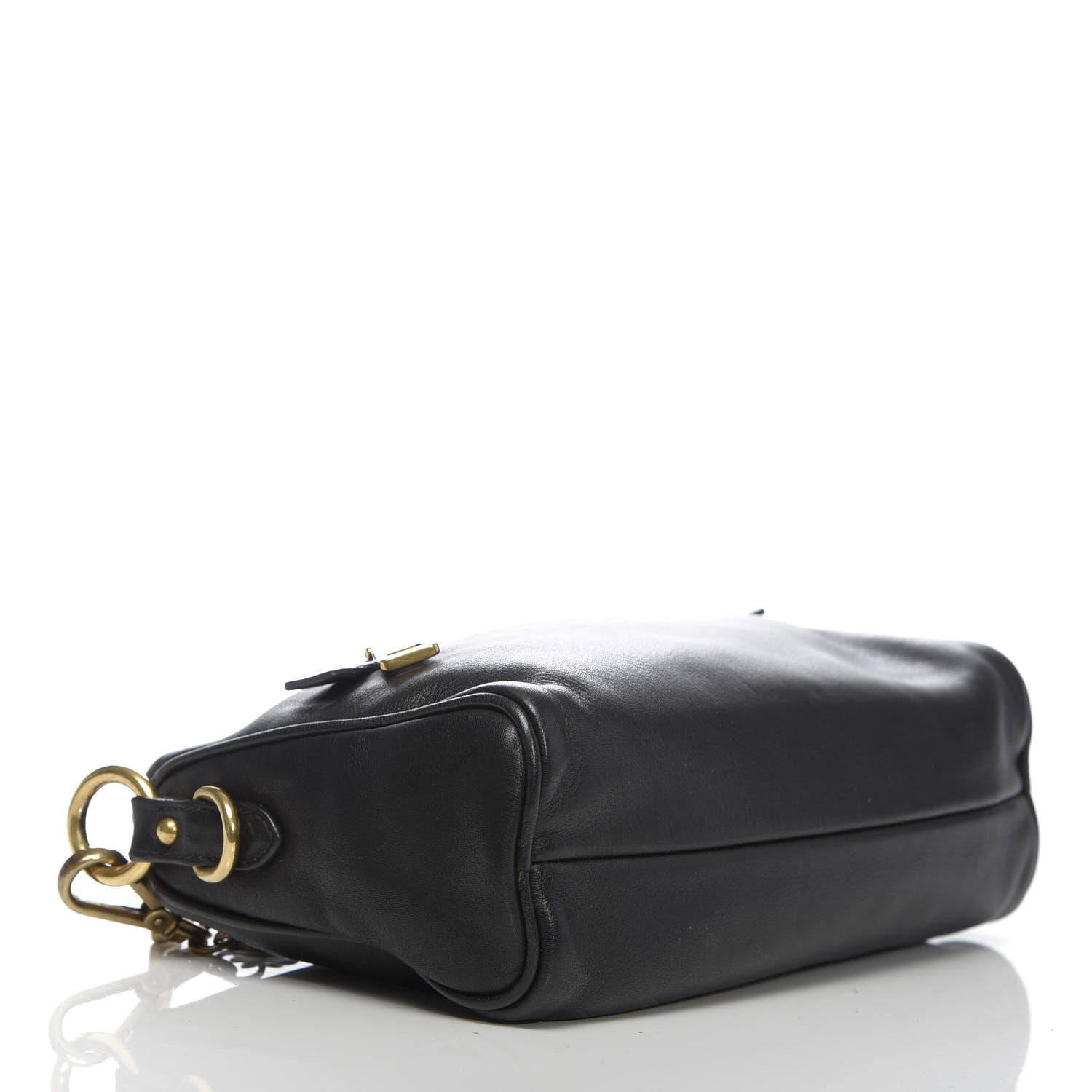 Prada Soft Calf Chain Shoulder Bag Black 4 of 9